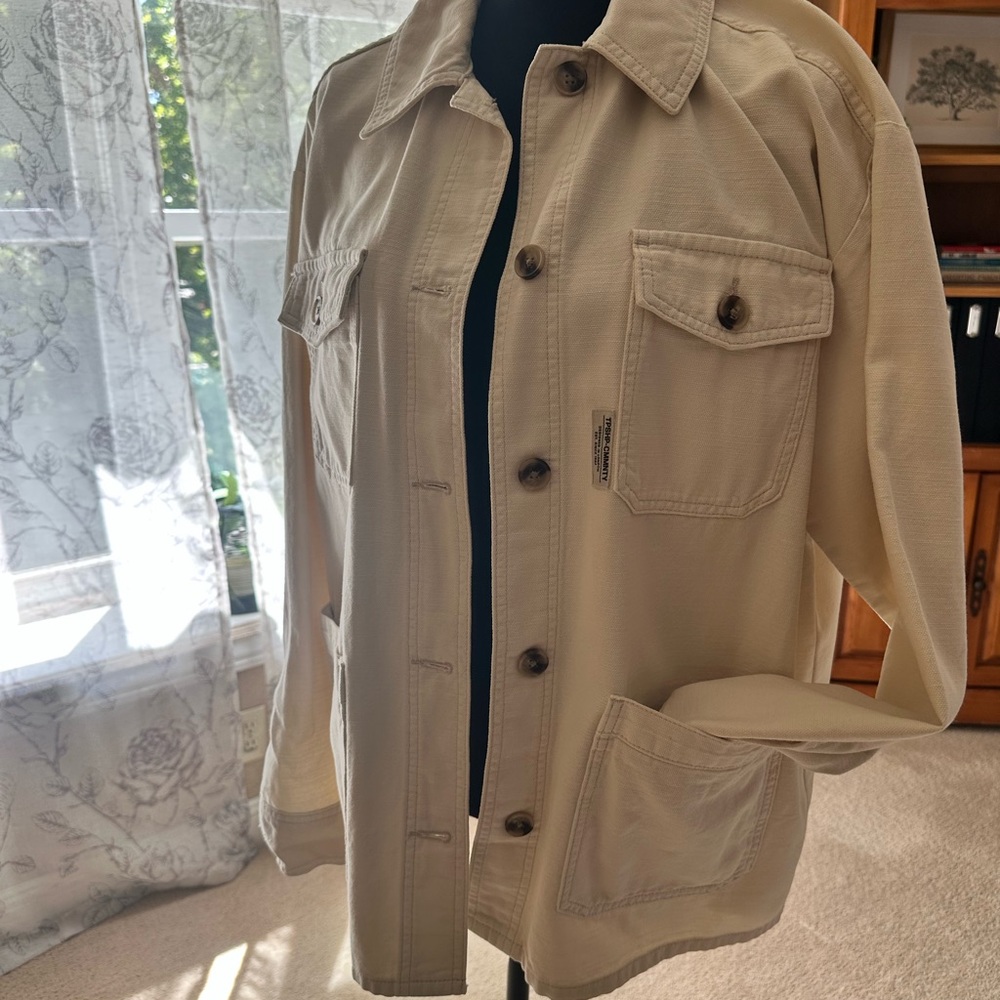 Topshop Cream Button-Up Jacket
